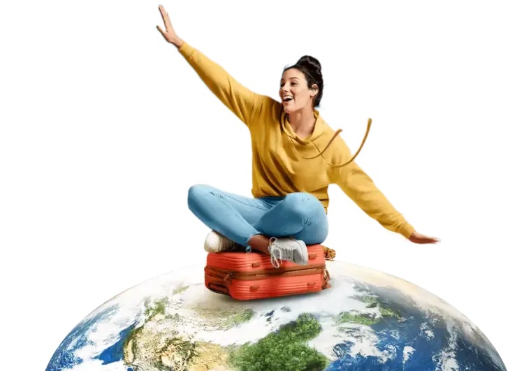 Chica viajando por el mundo