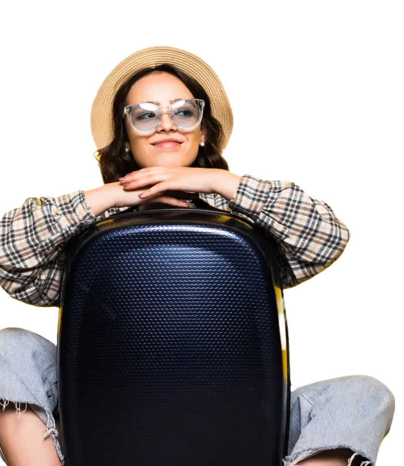 Turista con una maleta